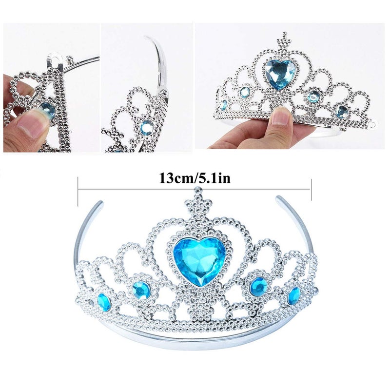 Yosbabe Arabian Princess Wig for Girls Black Braid with Tiara Princess Dress Up Costume Cosplay Halloween Accessories for Kids - Image 5